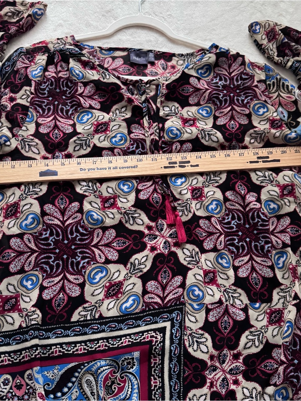 Rafaella Burgundy, Black and Cream Paisley Blouse